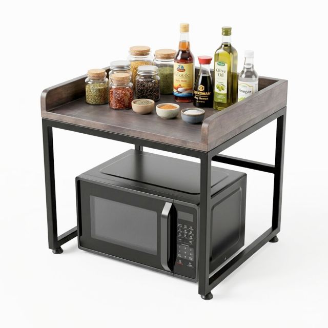 Kệ lò vi sóng 40x45x40cm gỗ cao su KVS68019