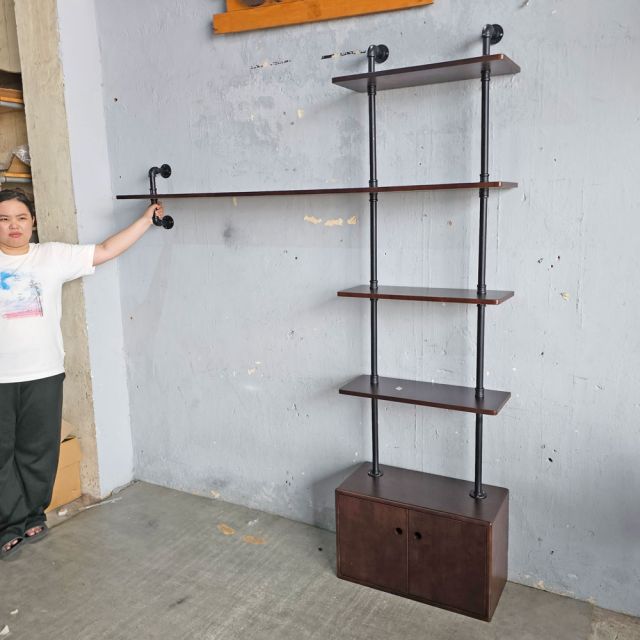 Kệ ống nước áp tường gỗ cao su PPF021