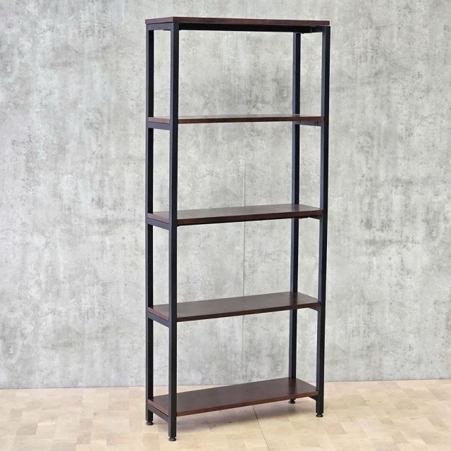 Kệ trang trí phòng khách 70x25x160cm gỗ cao su khung sắt KTT68073