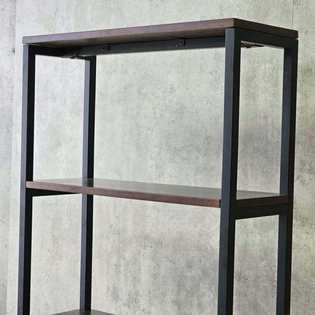 Kệ trang trí phòng khách 70x25x160cm gỗ cao su khung sắt KTT68073