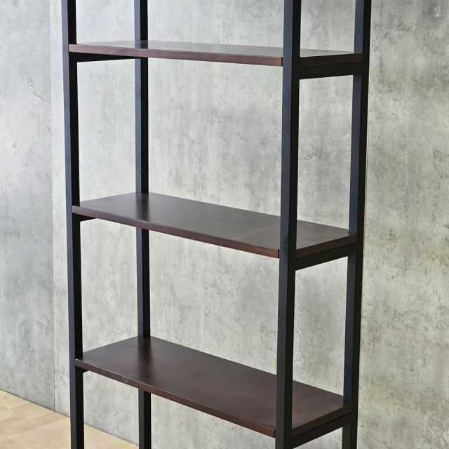 Kệ trang trí phòng khách 70x25x160cm gỗ cao su khung sắt KTT68073