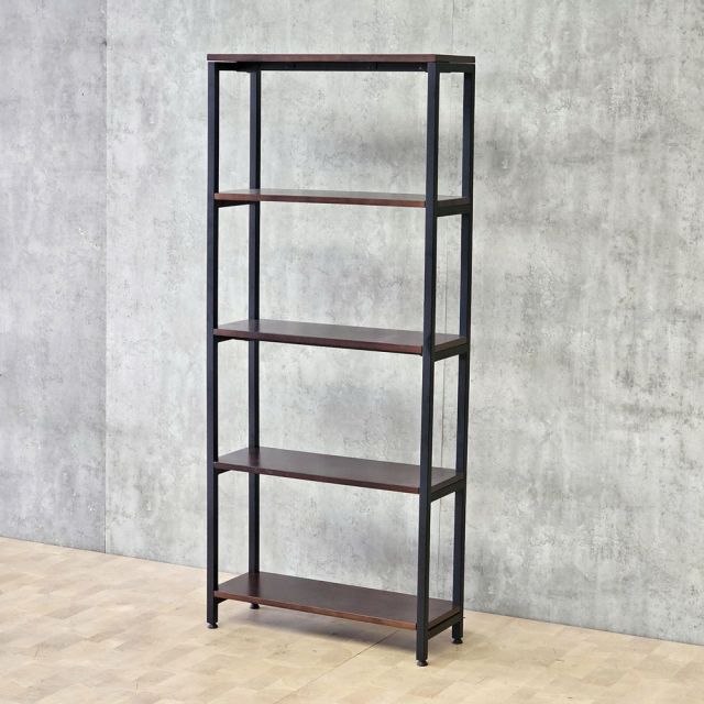 Kệ trang trí phòng khách 70x25x160cm gỗ cao su khung sắt KTT68073