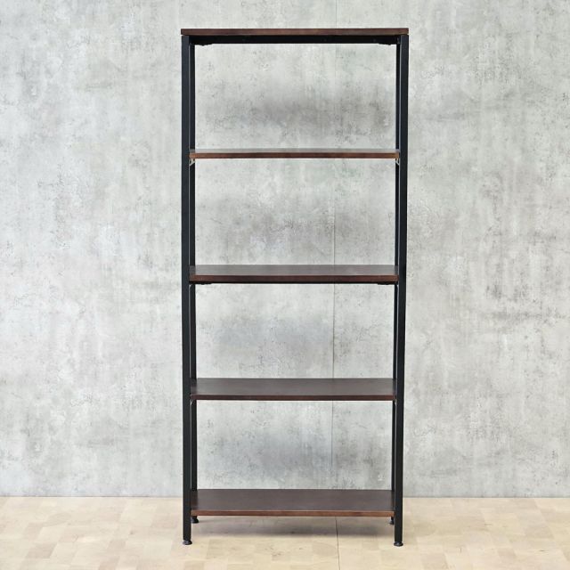 Kệ trang trí phòng khách 70x25x160cm gỗ cao su khung sắt KTT68073