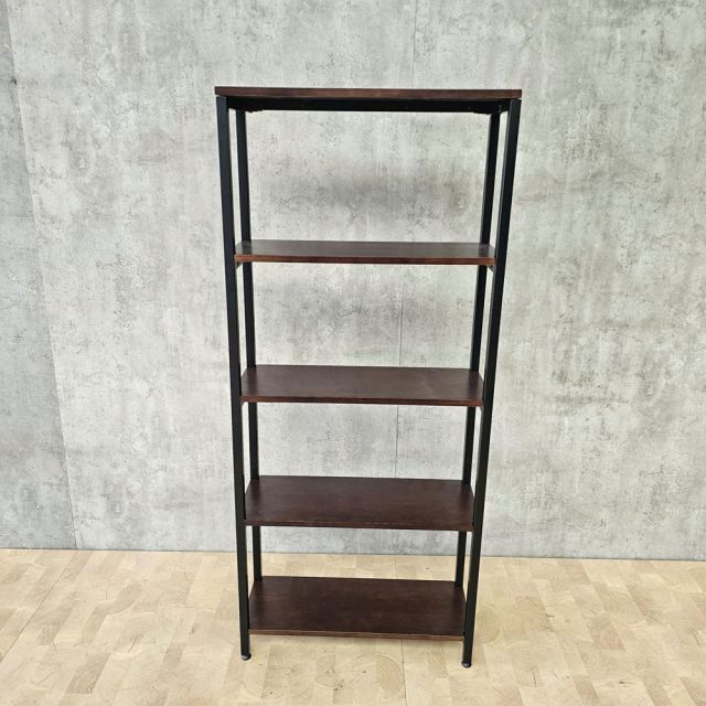 Kệ trang trí phòng khách 70x25x160cm gỗ cao su khung sắt KTT68073