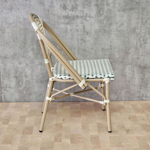 Ghế sắt đan mây nhựa không tay tựa GSK052