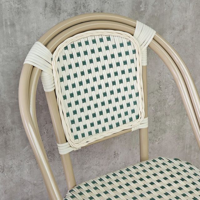 Ghế sắt đan mây nhựa không tay tựa GSK052