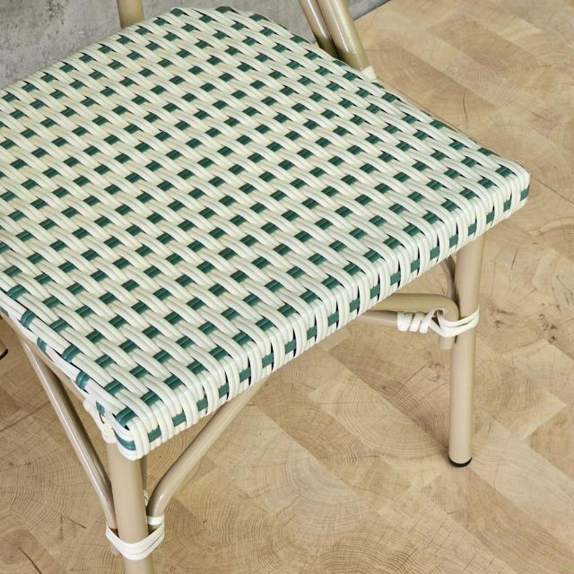 Ghế sắt đan mây nhựa không tay tựa GSK052