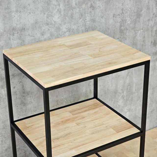 Kệ 3 tầng 60x50x100cm gỗ cao su khung sắt KB68098