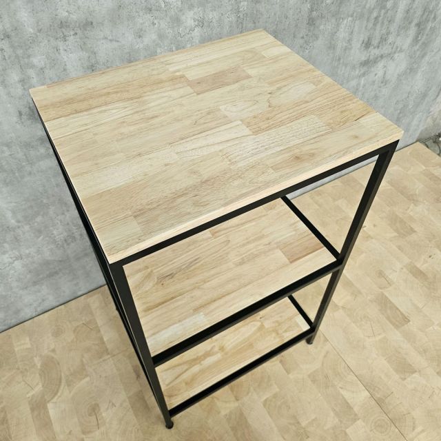 Kệ 3 tầng 60x50x100cm gỗ cao su khung sắt KB68098