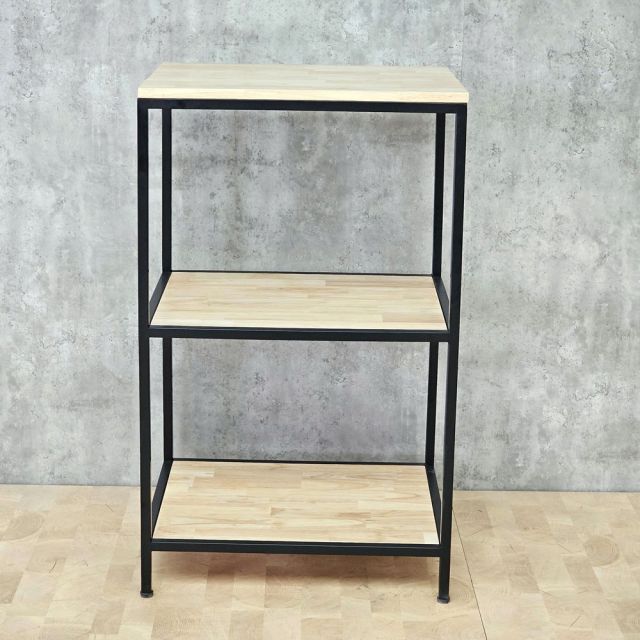 Kệ 3 tầng 60x50x100cm gỗ cao su khung sắt KB68098