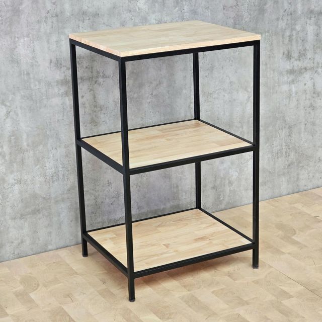 Kệ 3 tầng 60x50x100cm gỗ cao su khung sắt KB68098