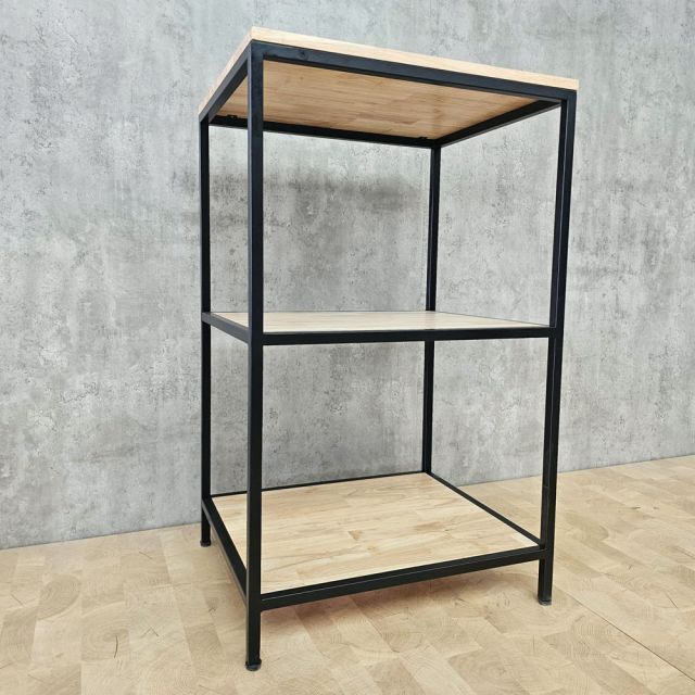 Kệ 3 tầng 60x50x100cm gỗ cao su khung sắt KB68098