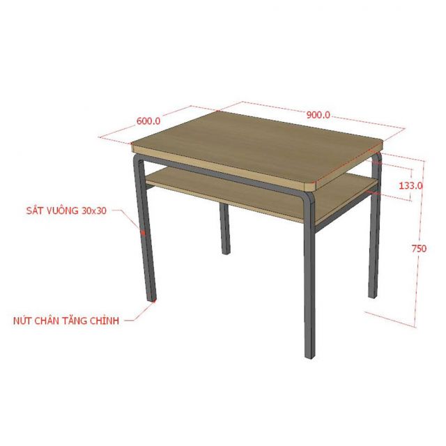 Chân bàn trường học 90x60cm sơn tĩnh điện CHB68114
