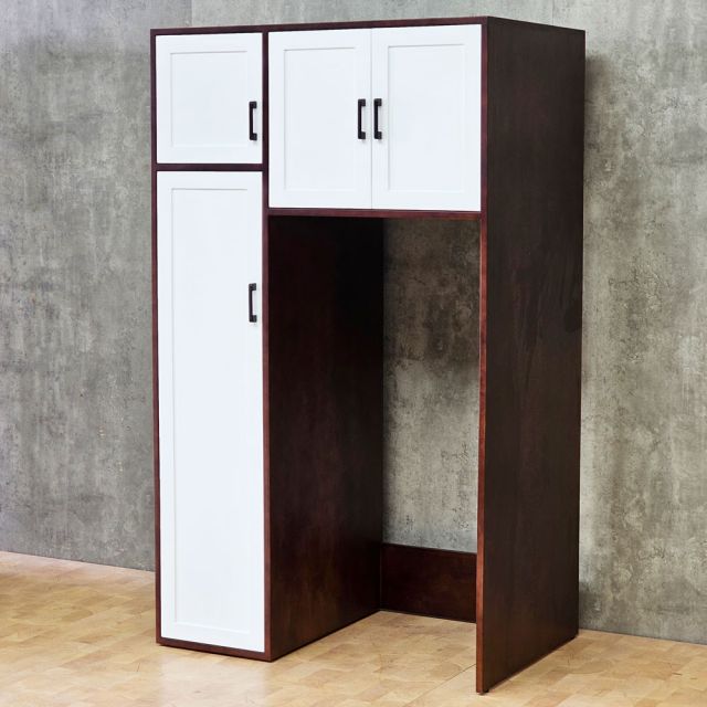 Tủ để tủ lạnh 100x66x170cm gỗ cao su KTLA007