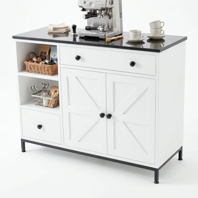 Bàn đảo bếp 104x41x80cm gỗ cao su mặt đá KISL011