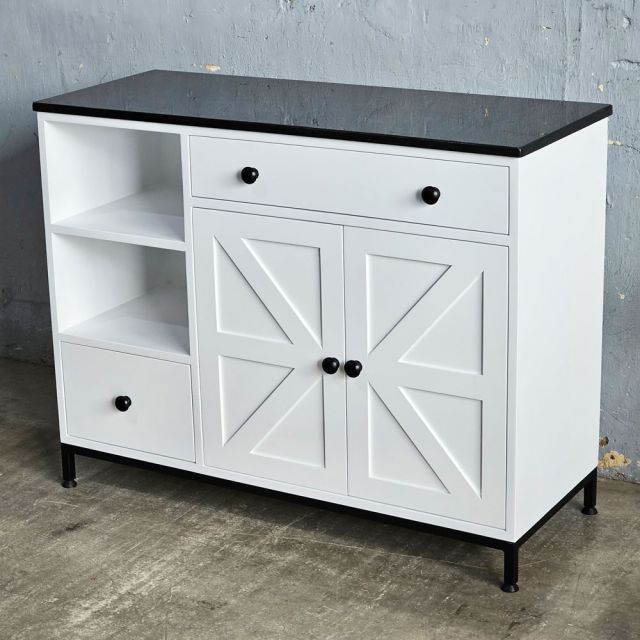 Bàn đảo bếp 104x41x80cm gỗ cao su mặt đá KISL011