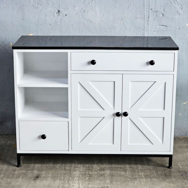 Bàn đảo bếp 104x41x80cm gỗ cao su mặt đá KISL011