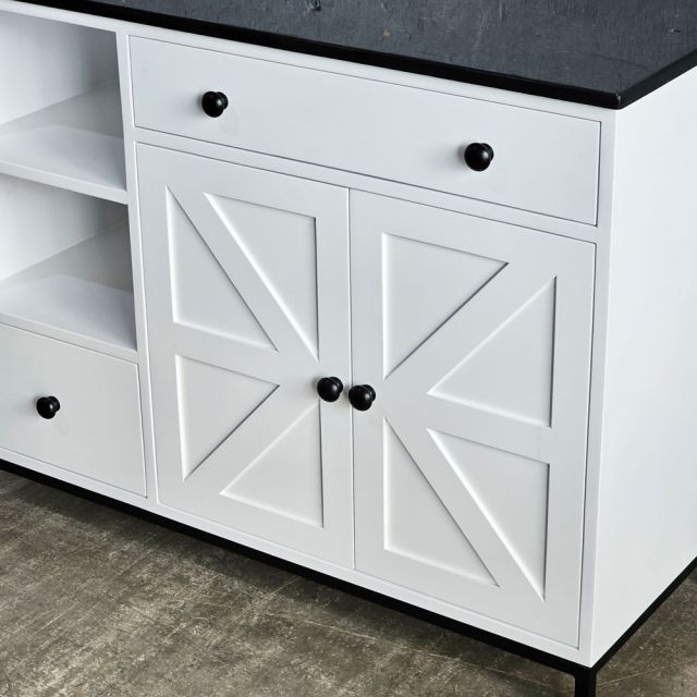 Bàn đảo bếp 104x41x80cm gỗ cao su mặt đá KISL011