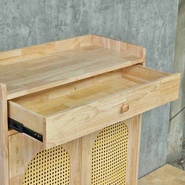 Tủ giày lưới mắt cáo 80x35x130cm gỗ cao su KG68102