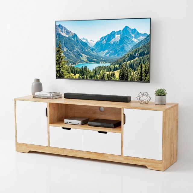 Tủ TV phòng khách gỗ cao su KTV68138