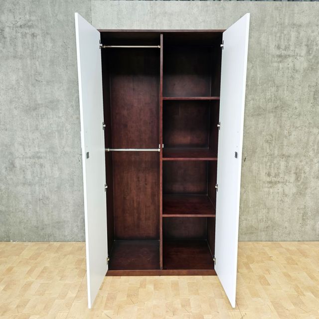 Tủ quần áo 2 cánh 100x55x200cm gỗ cao su TQA68088