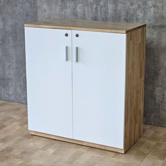 Tủ hồ sơ 2 tầng cửa mở gỗ cao su 80x40x87cm THS68023