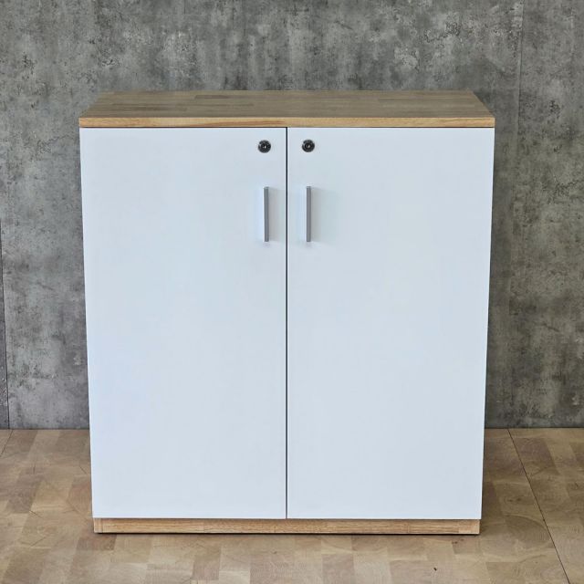 Tủ hồ sơ 2 tầng cửa mở gỗ cao su 80x40x87cm THS68023