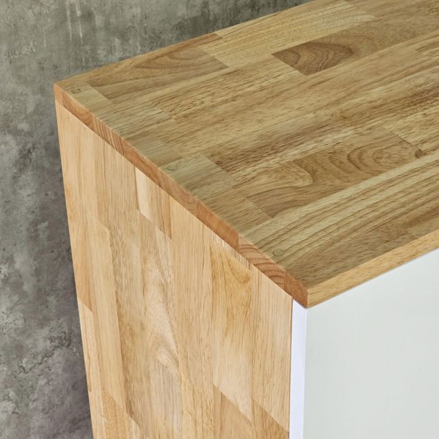 Tủ hồ sơ 2 tầng cửa mở gỗ cao su 80x40x87cm THS68023