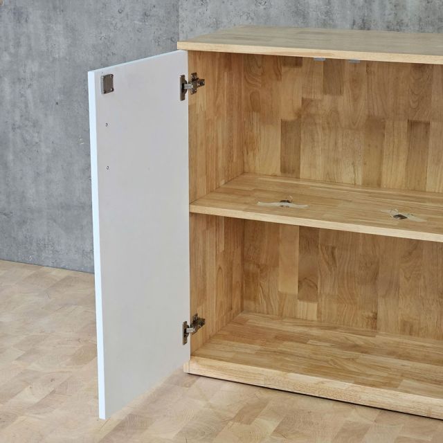 Tủ hồ sơ 2 tầng cửa mở gỗ cao su 80x40x87cm THS68023