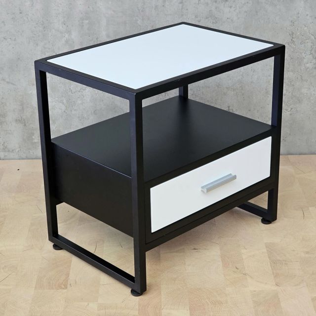 Tủ đầu giường 50x35x50cm gỗ cao su khung chân sắt TDG68072