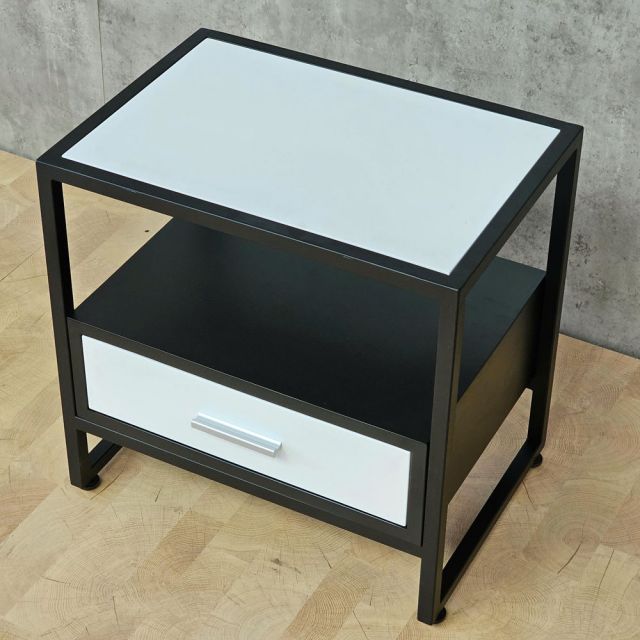 Tủ đầu giường 50x35x50cm gỗ cao su khung chân sắt TDG68072