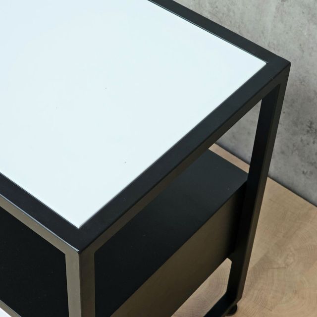 Tủ đầu giường 50x35x50cm gỗ cao su khung chân sắt TDG68072