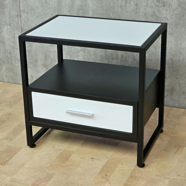 Tủ đầu giường 50x35x50cm gỗ cao su khung chân sắt TDG68072