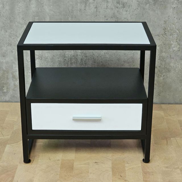 Tủ đầu giường 50x35x50cm gỗ cao su khung chân sắt TDG68072