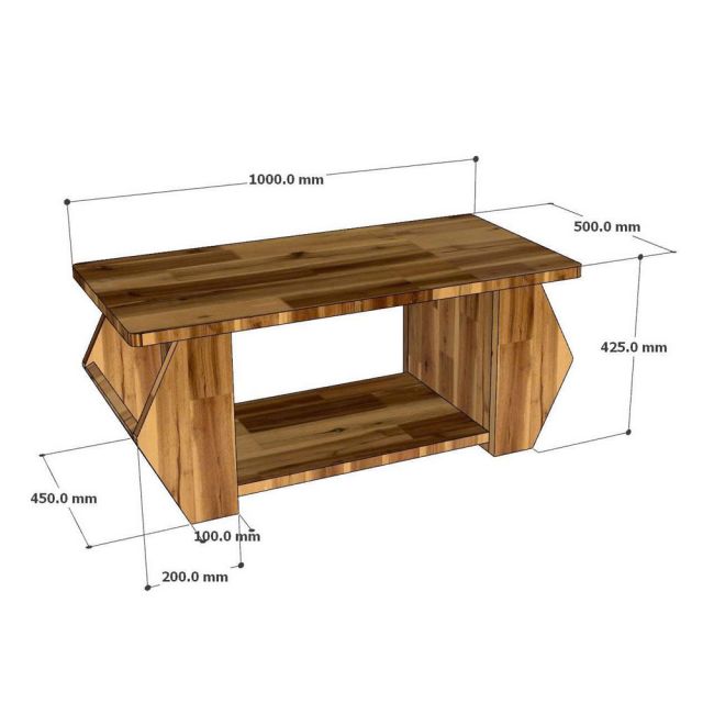 Bàn sofa chữ nhật 100x50x43cm gỗ tràm  TT68371