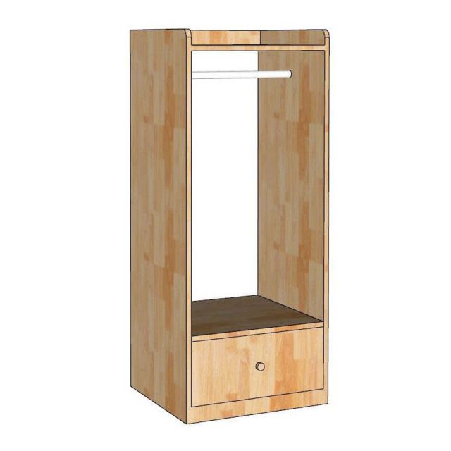 Tủ treo quần áo trẻ em 50x45x120cm gỗ cao su TREM014
