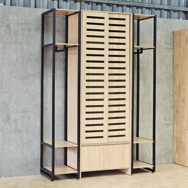 Tủ kệ quần áo 160x55x235cm gỗ plywood khung sắt TQA68093