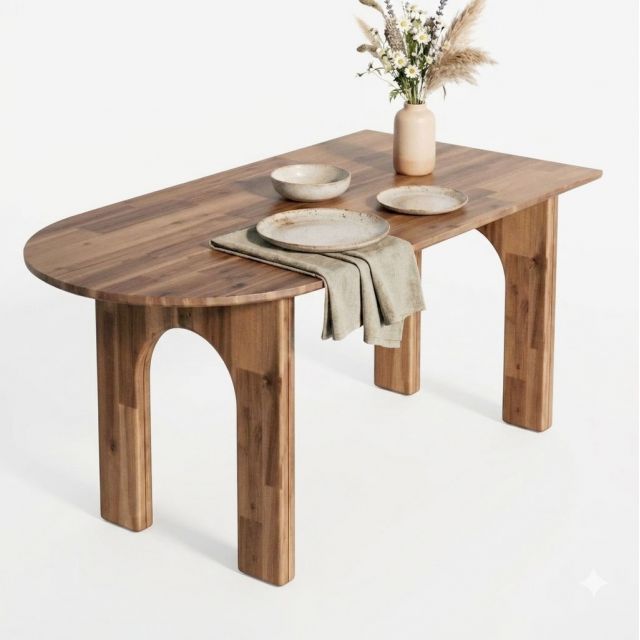 Bàn ăn áp tường 160x80cm gỗ tràm BA68312