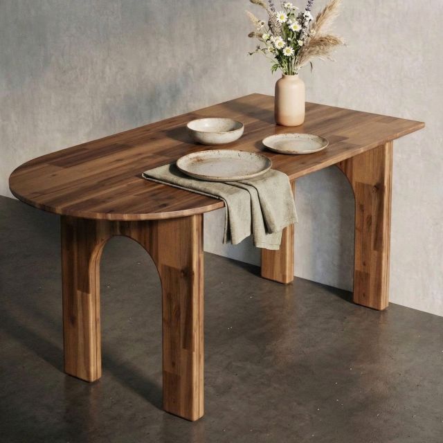 Bàn ăn áp tường 160x80cm gỗ tràm BA68312