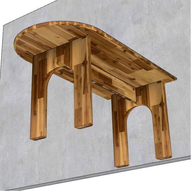 Bàn ăn áp tường 160x80cm gỗ tràm BA68312