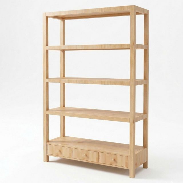 Kệ mỹ phẩm thiên nhiên 110x38x165cm gỗ thông KTB68268