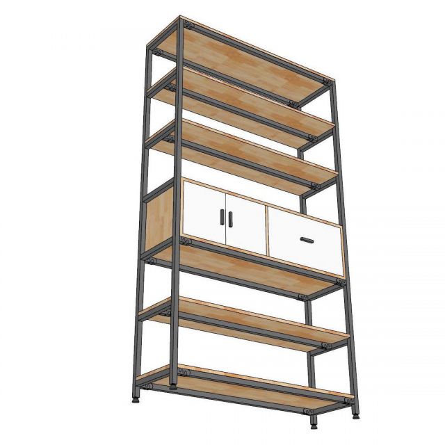 Kệ trang trí 100x35x200cm gỗ cao su KTT68075