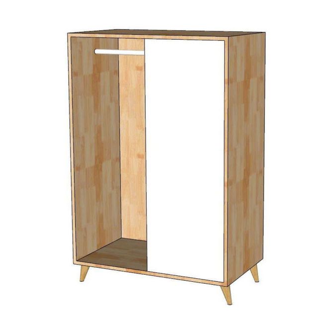 Tủ quần áo trẻ em 80x45x120cm gỗ cao su TREM006