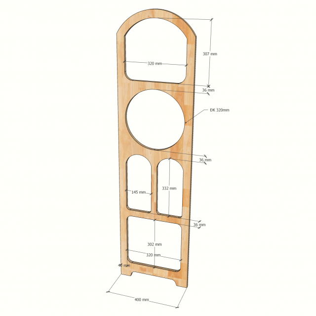 Kệ sách cho bé 40x30x150cm gỗ cao su TREM007