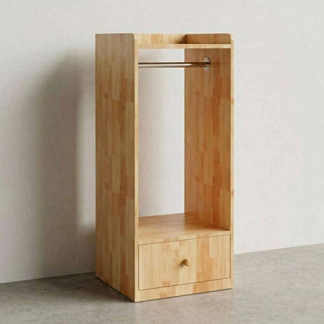 Tủ treo quần áo trẻ em 50x45x120cm gỗ cao su TREM014