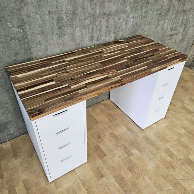 Bàn làm việc chân tủ 140x60cm gỗ tự nhiên BD68182