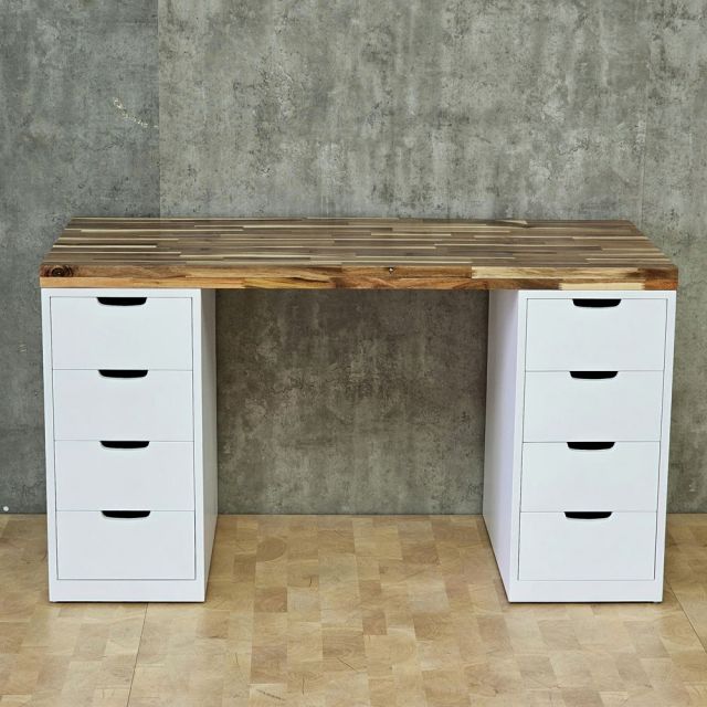 Bàn làm việc chân tủ 140x60cm gỗ tự nhiên BD68182