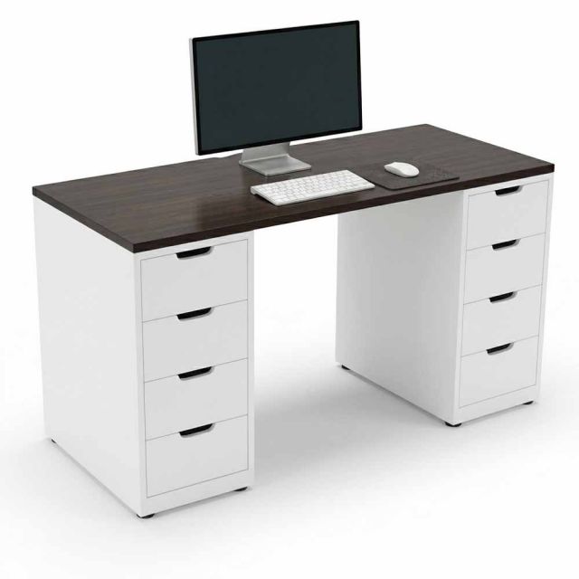 Bàn làm việc chân tủ 140x60cm gỗ tự nhiên BD68183