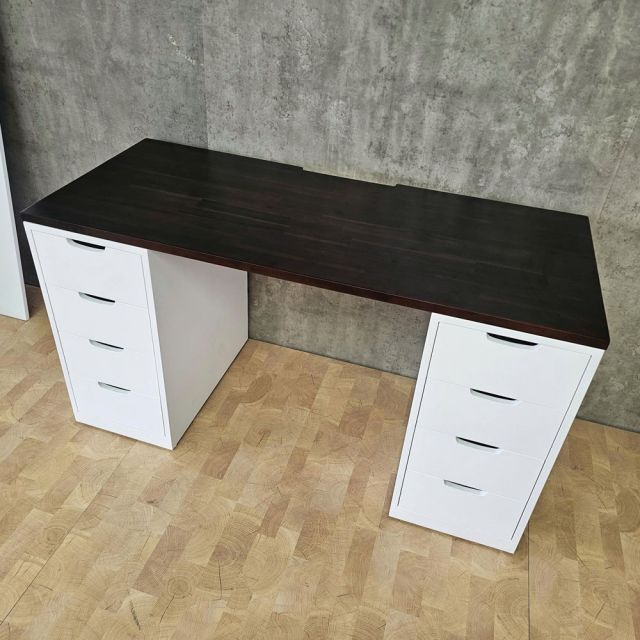 Bàn làm việc chân tủ 140x60cm gỗ tự nhiên BD68183