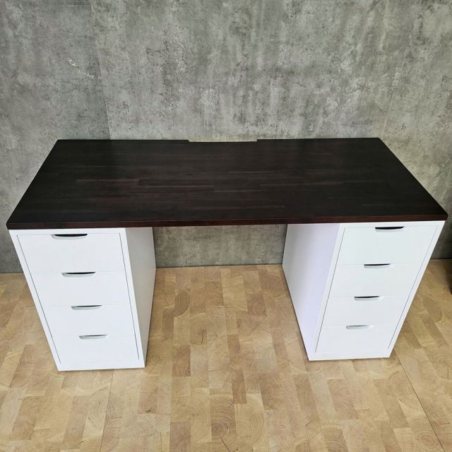 Bàn làm việc chân tủ 140x60cm gỗ tự nhiên BD68183